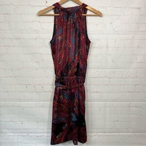 Vintage Veronicam Halter Dress Womens Size XS Belted Stretch Multicolor